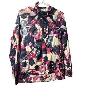 Lulu Miss Misty Pullover Windbreaker Hooded Inky Floral Size 4